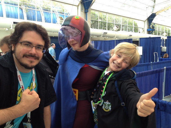 Dave with cosplayers