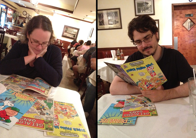 reading comics in public